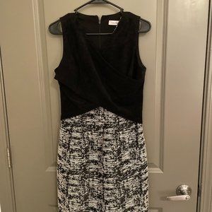 Calvin Klein Faux Suede Wrap Tweed Career Cocktail Dress 4
